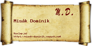 Misák Dominik névjegykártya